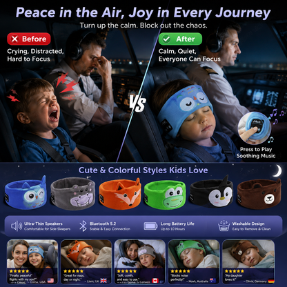 🥳2026 HEISSER VERKAUF🥳💞Über 50.000 verkauft!🎧😴  Bluetooth-Stirnband für Kinder – 2-in-1: Weiches Stirnband und Schlafmaske. Perfekt für Reisen oder zum Mittagsschlaf. 🧸✨