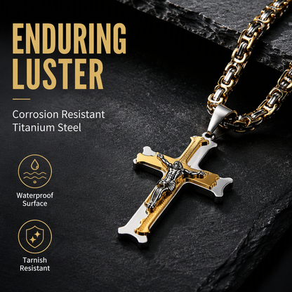 ✝️50 % RABATT⏰ Edelstahl‑Kruzifix‑Halskette, stilvolles Schmuckstück für Geschenk & Alltag