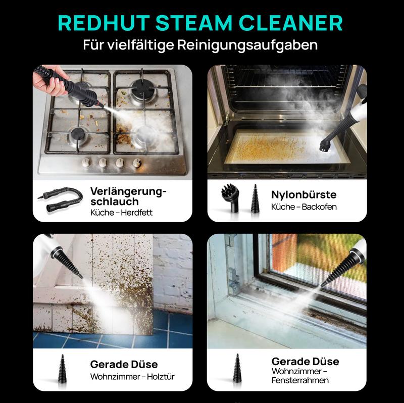 💎 60% RABATT! 💎 Hand-Multiflächen-Dampfreiniger mit Druckboost – 12-teiliges Set, Chemiefrei & 99,9 % Keimabtötung