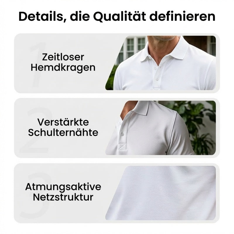 🔥Solange der Vorrat reicht 40 % Rabatt!🎉Herren schnell trocknendes Kurzarm-Hemdchen-Shirt mit Reverskragen