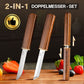 🔥Solange der Vorrat reicht 40 % Rabatt!🎉2-in-1 Doppelmesserset mit Holzgriff💥 2 kaufen, 1 gratis! Dieses Angebot ist der Hammer!