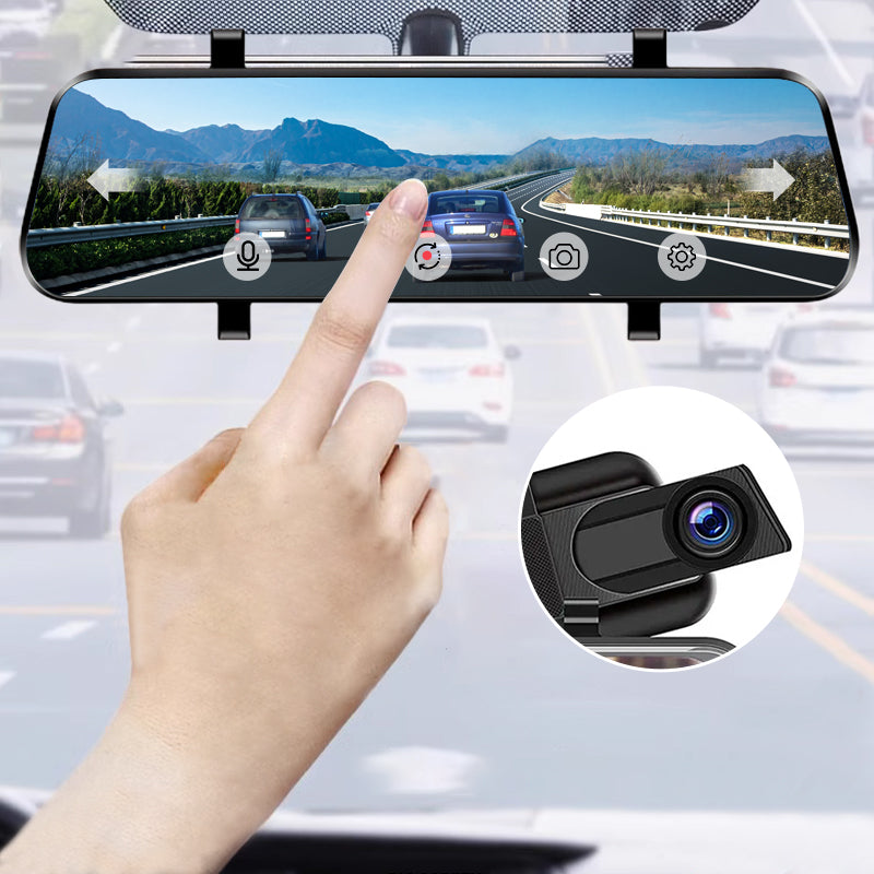 👁️10-Zoll-Rückfahrkamera & Dashcam mit vollem Touchscreen – 1296P HD-Nachtsicht, Dual-Objektiv – ideal für sicheres Fahren & Parken🚗📹