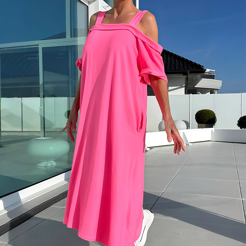 Lässiges Maxikleid mit offenen Schultern für Damen