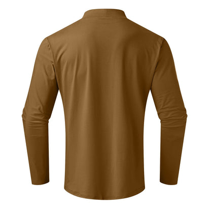🔥55% Rabatt🔥Slim Fit Langarm-T-Shirt für Herren mit Stehkragen