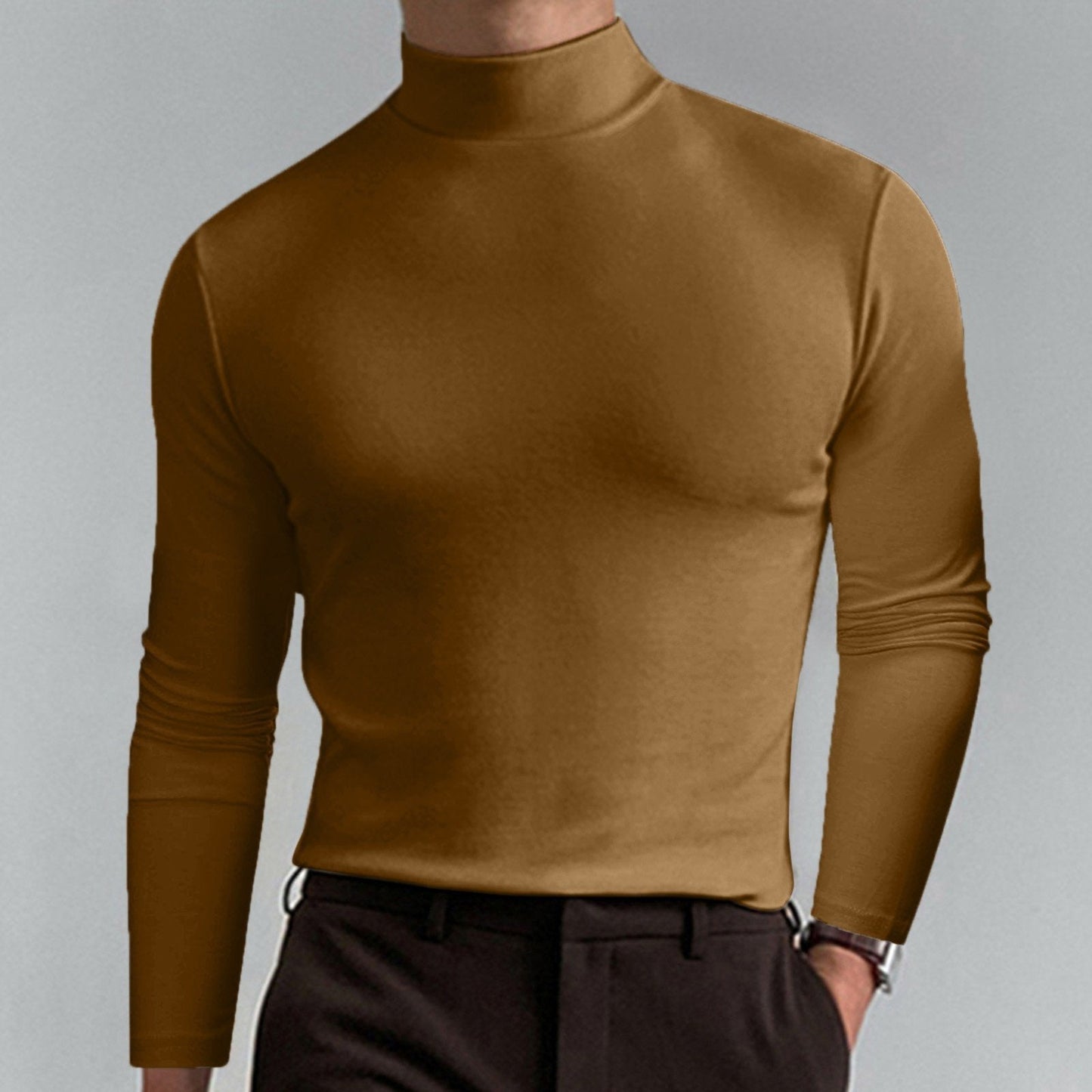 🔥Solange der Vorrat reicht 40 % Rabatt!🎉Slim Fit Langarm-T-Shirt für Herren mit Stehkragen