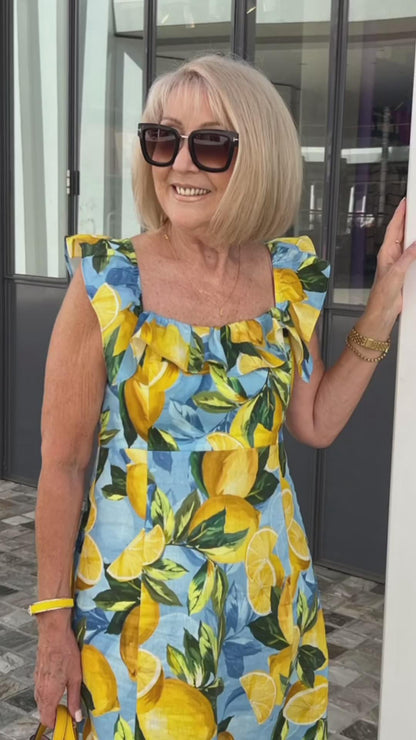 💥Sommersalg - 50 % rabatt🍋Plus size sitronprint tunikakjole