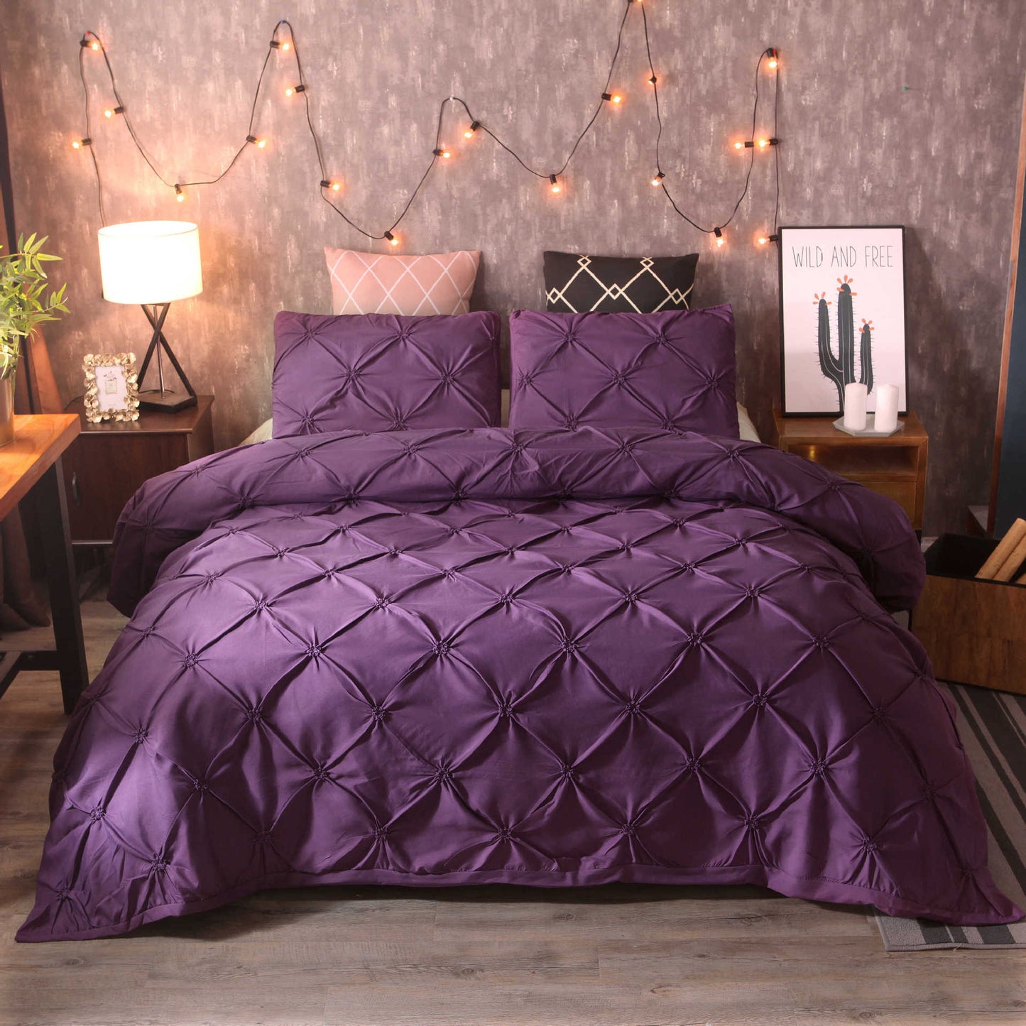 🛏️ 50% RABATT! 🌿 3-teiliges Bettwäsche-Set mit Pintuck-Falten – elegant, weich, komplett – für Ihr Traum-Schlafzimmer ✨