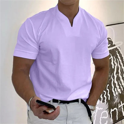 👕 JETZT 60 % RABATT! 💎 Herren-Business-T-Shirt mit V-Ausschnitt und kurzen Ärmeln – atmungsaktive Baumwollmischung, klassische Passform und erhältlich bis Größe 5XL ✨
