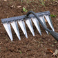Gartenharke aus Kohlenstoffstahl mit 4/5/6/7 Zinken