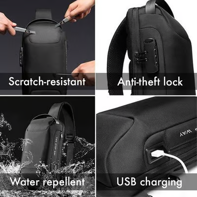 🔥 Heißer Verkauf🔥Sporttragetasche mit USB-Ladefunktion, Diebstahlsichere Umhängetasche