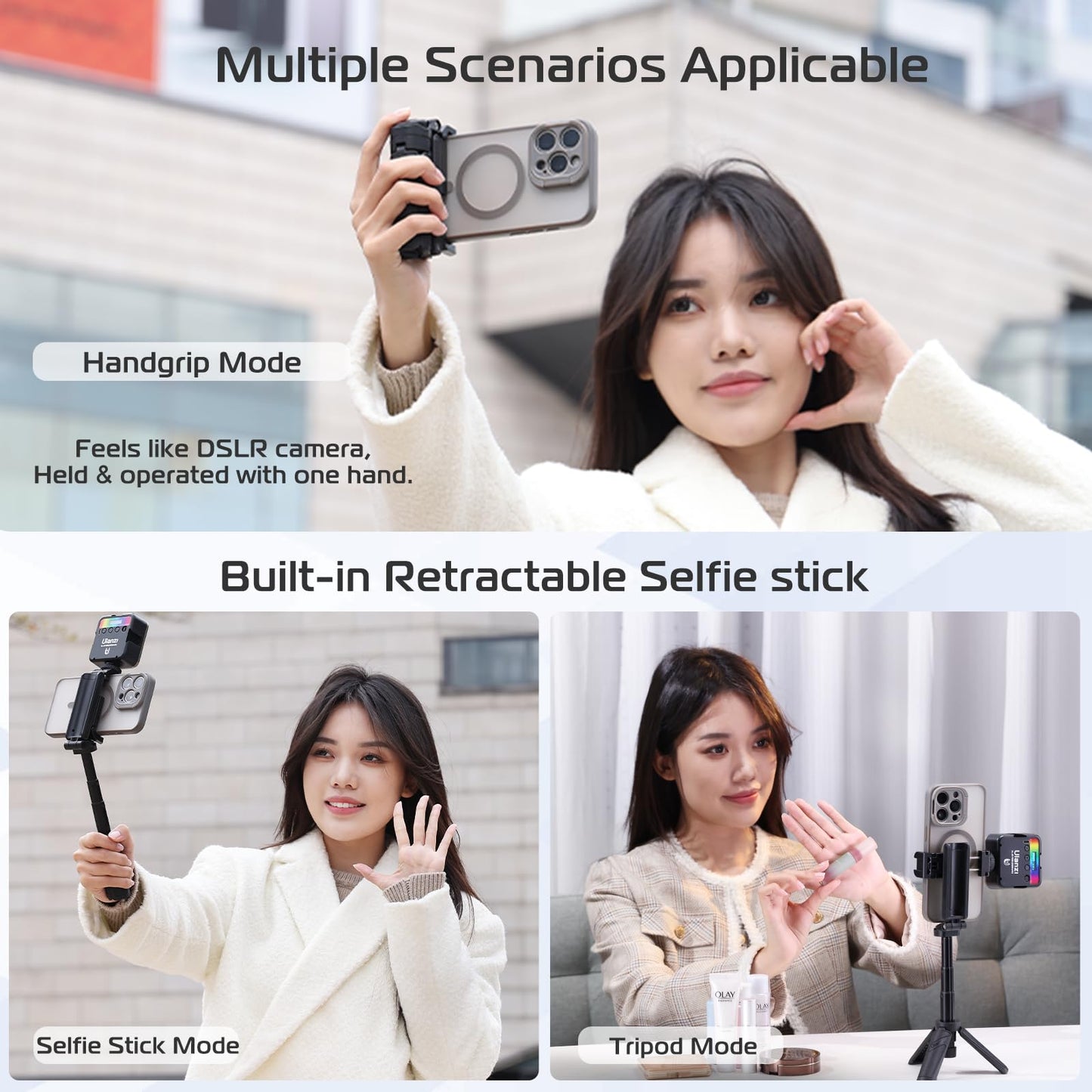 💥📱✨Ausziehbaren Selfie-Stéck am Täscheformat mat eraushuelbarer Fernbedienung
