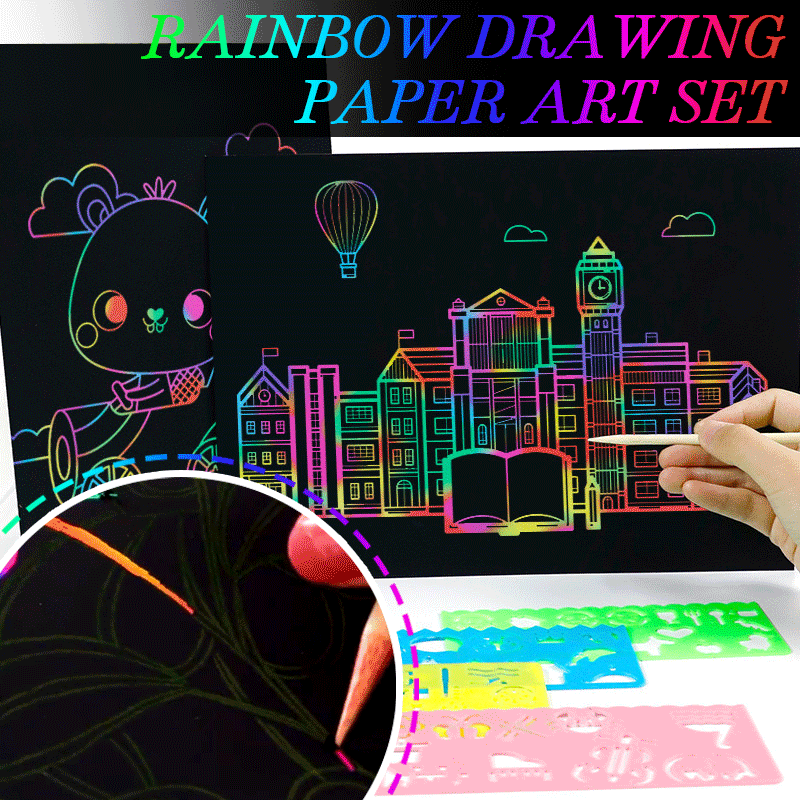 🔥Solange der Vorrat reicht 40 % Rabatt!🎉Regenbogen-Malpapier Kunst-Set für Kinder