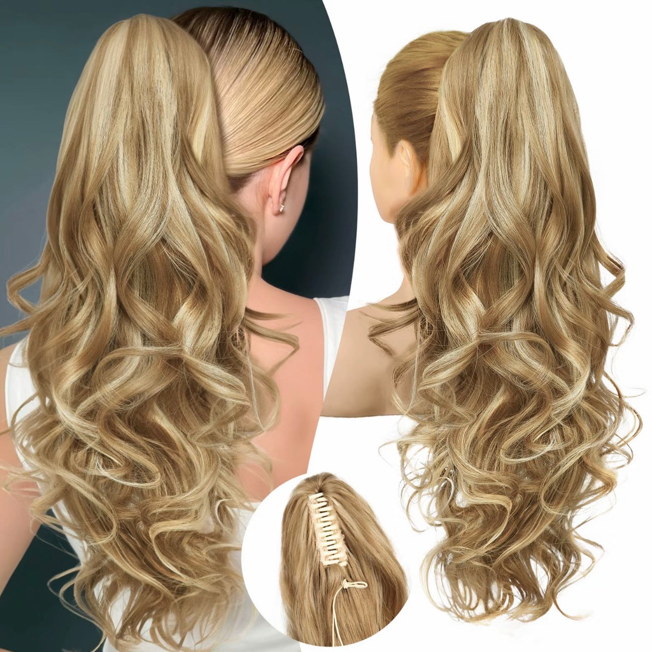 💜Zeitlich begrenzte Aktion 40 % Rabatt💜Clip-on-Haarverlängerung für welligen Pferdeschwanz