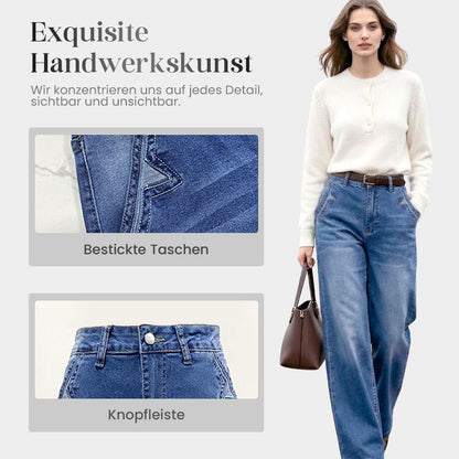 🔥Solange der Vorrat reicht 40 % Rabatt!🎉Damen-Vintage-Hochbund-Weitbeinjeans