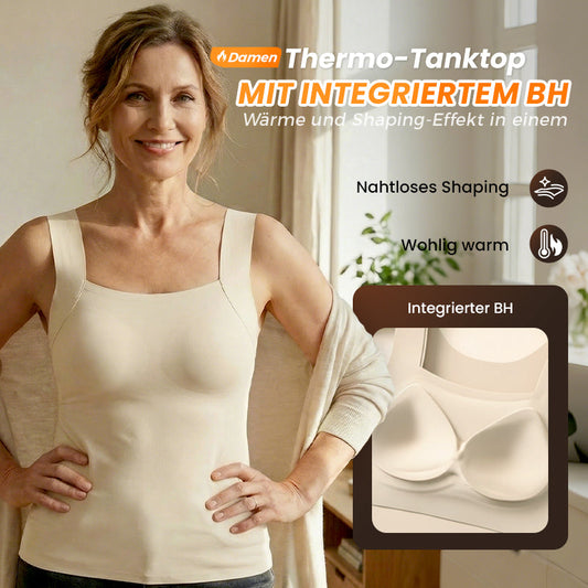 👚 50% RABATT! 🔥 Damen Thermo-Tanktop mit U-Ausschnitt – Integrierter BH, Nahtlos & Perfekt zum Unterziehen 🏃‍♀️