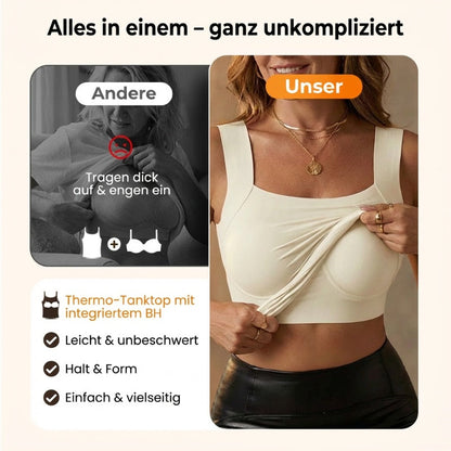 👚 50% RABATT! 🔥 Damen Thermo-Tanktop mit U-Ausschnitt – Integrierter BH, Nahtlos & Perfekt zum Unterziehen 🏃‍♀️