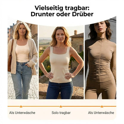 👚 50% RABATT! 🔥 Damen Thermo-Tanktop mit U-Ausschnitt – Integrierter BH, Nahtlos & Perfekt zum Unterziehen 🏃‍♀️