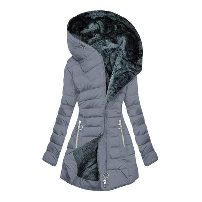 ❄️ LETZTER TAG IM ANGEBOT - 50% RABATT 💖 Damen Kapuzen-Mantel mit Plüschfutter