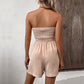 🔥👗Letzter Tag-Aktion: 50 % RABATT💃 Damen-Trägerloses Rüschenverziertes Gerafftes Vorderseite-Binden-Breitbein-Tuberompers