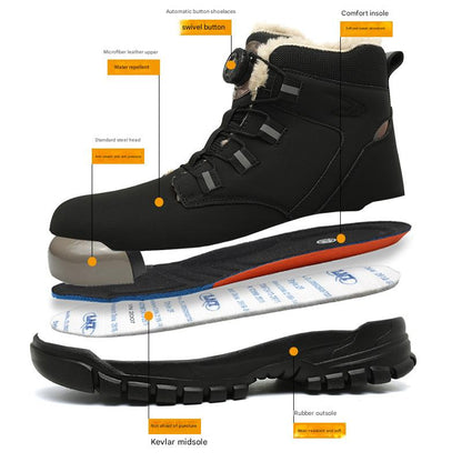 🔥Rutschfeste, leichte Sicherheitsstiefel der Klasse S3 für Unisex, ✅👍 mit stoßfesten Spikes, Anti-Smash- und Anti-Kompressions-Funktion