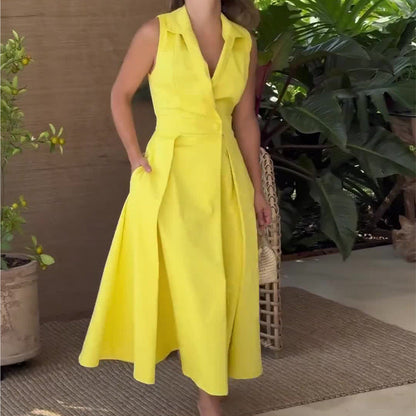💃67% discounts 💃V-neck gas quality female dress, show the charm of women
