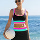 🌼Sportliches 3-teiliges Bikini-Set aus Nylon im Color-Block-Patchwork-Look – Badeanzug mit hoher Taille und figurformender Wirkung