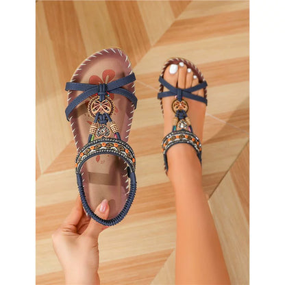 💎 53% RABATT! 💎 2026 Bohemian-Sandalen für Frauen – Atmungsaktiv, Rutschfest & Barfuß-Komfort für den ganzen Tag 🌈👣