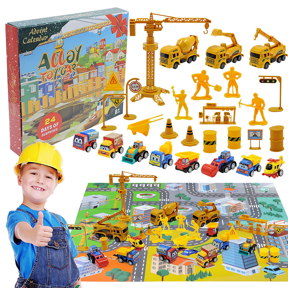 🔥Solange der Vorrat reicht 40 % Rabatt!🚗Adventskalender für Jungen: Spielzeugsets mit Baumaschinen aus Metalllegierung