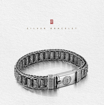 💎 50 % RABATT! 💎 Tibetisches Gebetsmühlen-Armband – 925er Sterlingsilber, Glücksbringer & Valentinstagsgeschenk