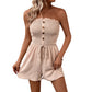 🔥👗Letzter Tag-Aktion: 50 % RABATT💃 Damen-Trägerloses Rüschenverziertes Gerafftes Vorderseite-Binden-Breitbein-Tuberompers