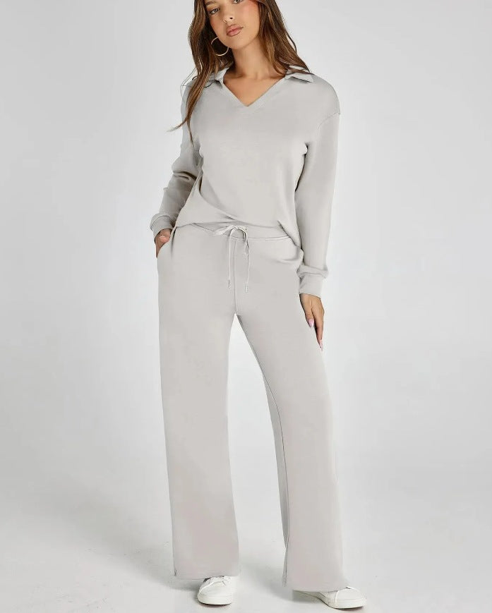 🥰Heißer Verkauf 49% Rabatt🍂2-teiliges Lounge-Set mit langen Ärmeln für Damen
