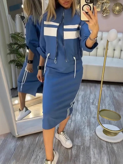 ❄️LETZTER TAG – 49% RABATT 💖 Damen-Set aus Stehkragenjacke und Kleid