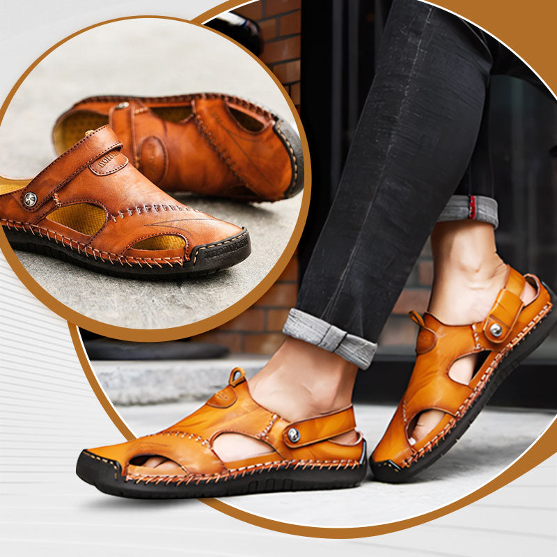 🔥Große Größe Weiches Leder Männer Atmungsaktive Outdoor-Sandalen💥💥
