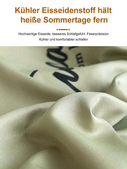 Sábana ajustable y funda de almohada refrescante de verano con efecto sedoso🛏️