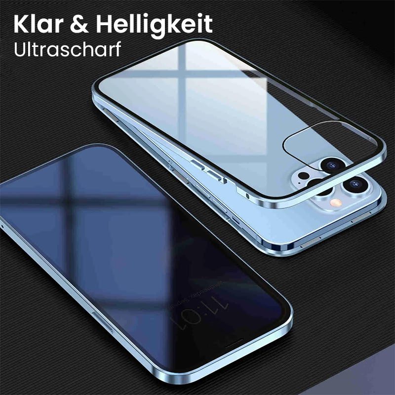 Magnetische doppelseitige Telefonhülle aus gehärtetem Glas mit Anti-Peeping-Effekt für die iPhone-Serie 11-16