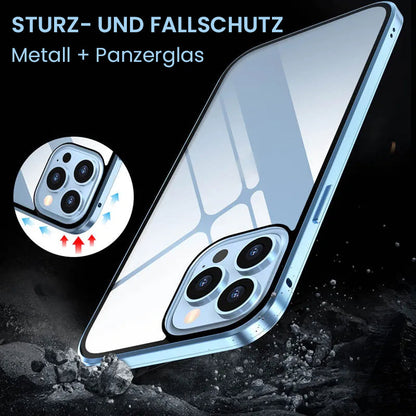 Magnetische doppelseitige Telefonhülle aus gehärtetem Glas mit Anti-Peeping-Effekt für die iPhone-Serie 11-16