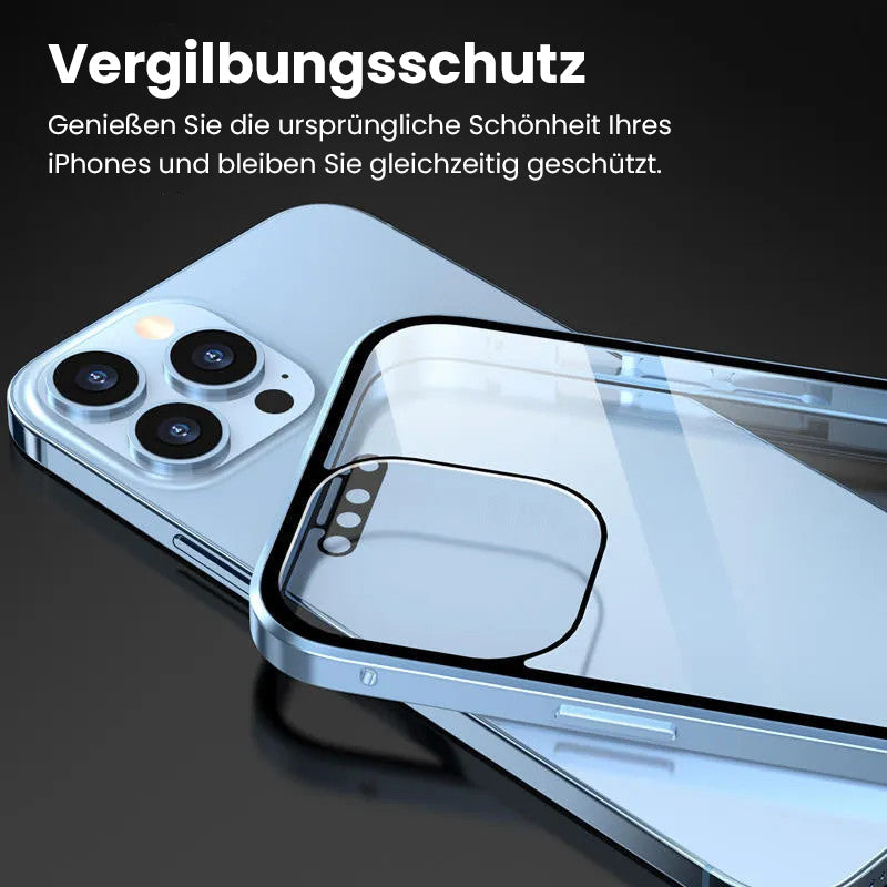 Magnetische doppelseitige Telefonhülle aus gehärtetem Glas mit Anti-Peeping-Effekt für die iPhone-Serie 11-16