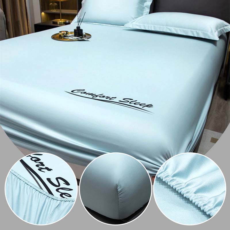 Sábana ajustable y funda de almohada refrescante de verano con efecto sedoso🛏️