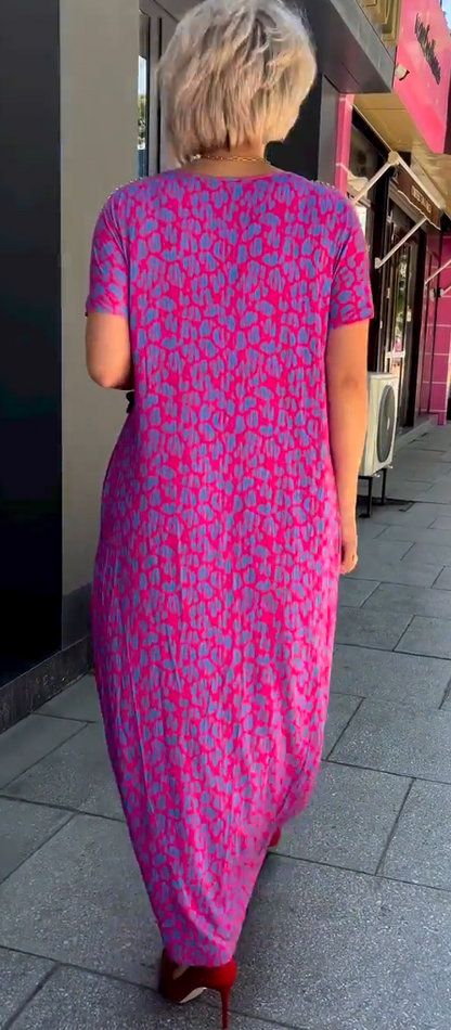👗【M-3XL】Abito taglie forti con stampa alla moda 2024
