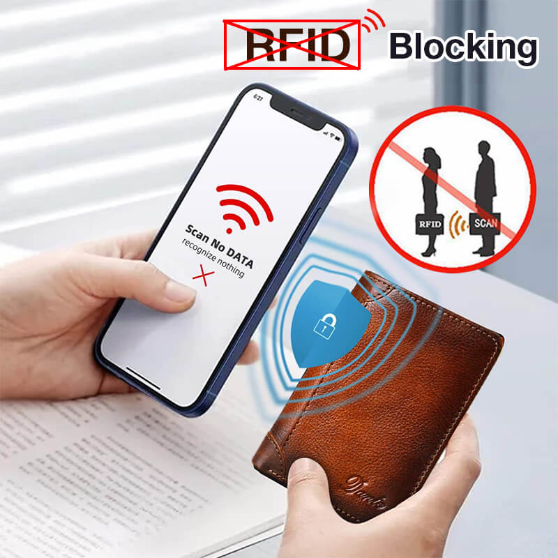 🔥Portafoglio multifunzionale in vera pelle impermeabile e resistente con blocco RFID
