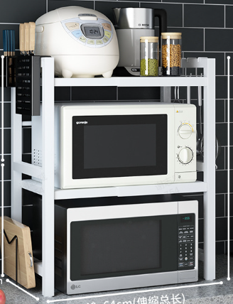 🧰 50% RABATT! 🍳 Erweiterbares Mikrowellenregal – Verstellbar, 75 kg Tragkraft & mit Haken – Ideal für Küche, Speisekammer & Werkstatt 🏠
