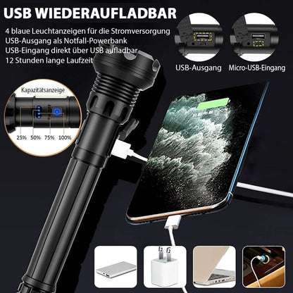 🔦 64 % Rabatt! 🎉 Wiederaufladbare Taschenlampe mit 90.000 Lumen – Extrem hell, wasserdicht und mit langer Akkulaufzeit 📦