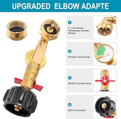 Adaptateur d'angle de recharge propan avec jauge de carburant