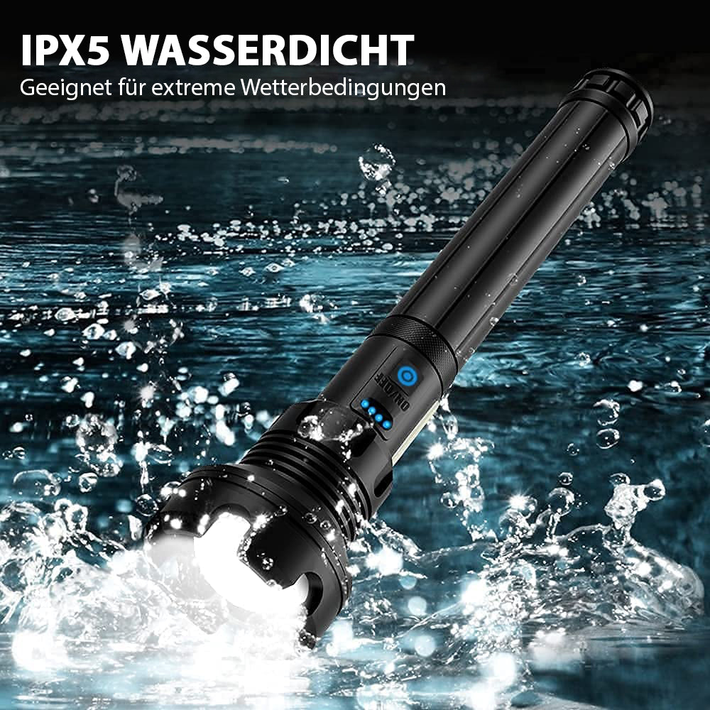 🔦 64 % Rabatt! 🎉 Wiederaufladbare Taschenlampe mit 90.000 Lumen – Extrem hell, wasserdicht und mit langer Akkulaufzeit 📦