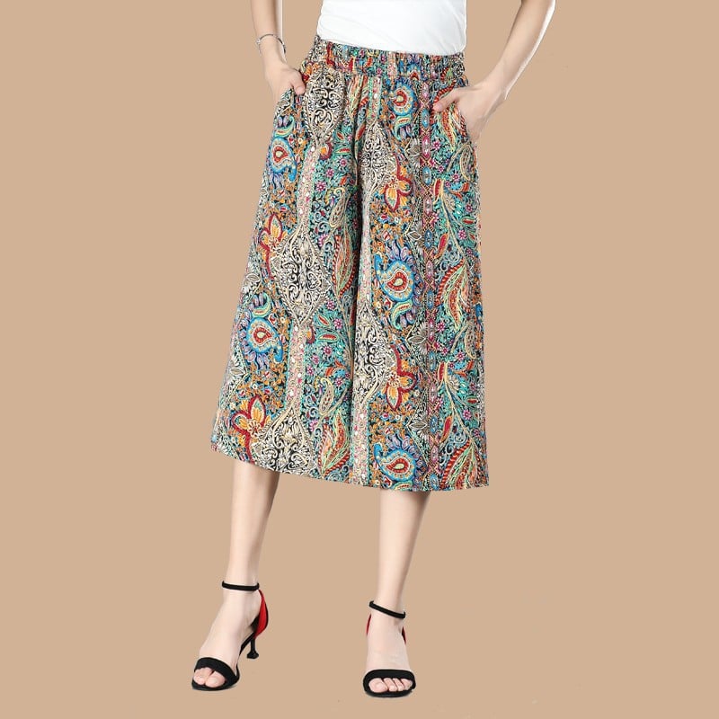 🔥VENDITA CALDA🔥Culottes da donna a gamba larga con chiffon plissettato