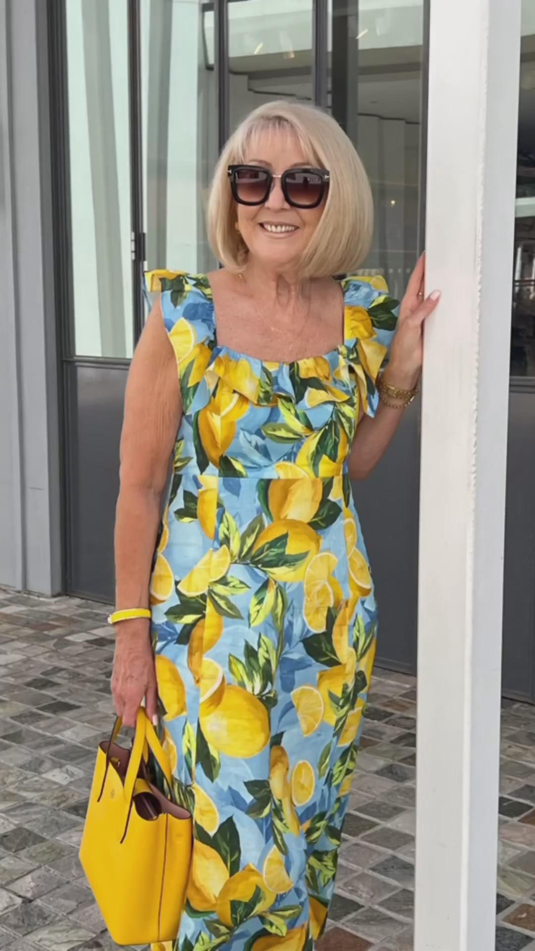 💥Sommersalg - 50 % rabatt🍋Plus size sitronprint tunikakjole