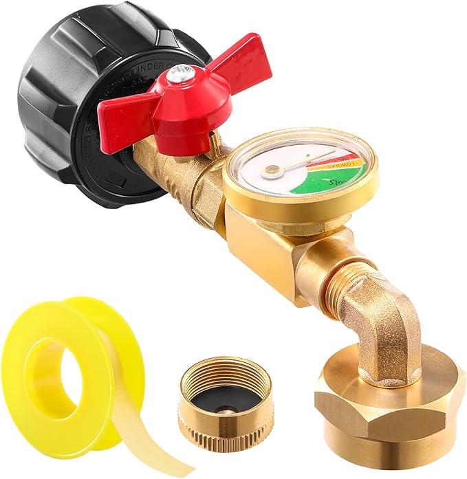 Adaptateur d'angle de recharge propan avec jauge de carburant