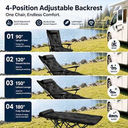 🪑 Tragbarer verstellbarer Klappstuhl für Außenbereich – Leicht, stabil & vielseitig – Ideal für Garten, Camping, Strand oder Terrasse – einfacher Transport und Aufbau 🏕️✨