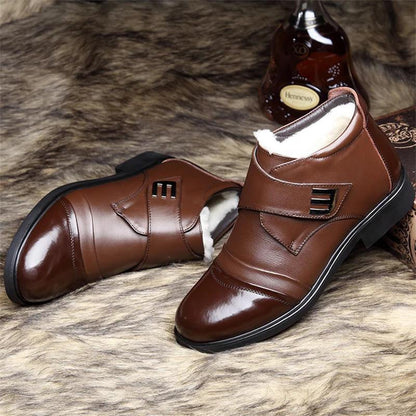 Warme heren sneeuwschoenen met imitatiebontvoering en enkels✈️🔥
