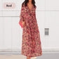 💞El mejor regalo💞Vestido fluido de mujer con cuello en V y manga larga con estampado floral